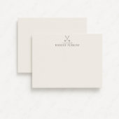 Minimalist Golf logo Ivory Stationery Note Card Kaart