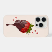 Minimalist Gourmet Chocolate Dipped Strawberry iPhone Hoesje (Achterkant horizontaal)