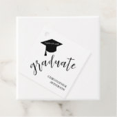 Minimalist Grad Cap Black & White Graduation Bedankjes Labels (In situ)