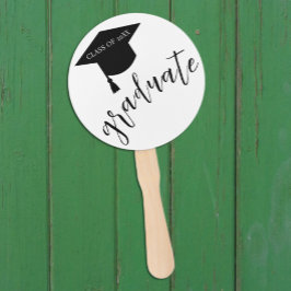 Minimalist Grad Cap Black & White Graduation Handwaaier