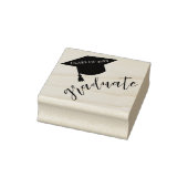 Minimalist Grad Cap Black & White Graduation Rubberstempel (Stempel)