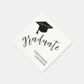 Minimalist Grad Cap Black & White Graduation Servet (Hoek)