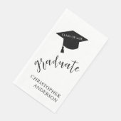 Minimalist Grad Cap Black & White Graduation Servet (Hoek)