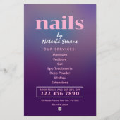 Minimalist gradient nail technician flyer (Voorkant)