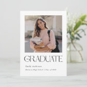 Minimalist Graduation Photo Aankondiging (Staand voorkant)