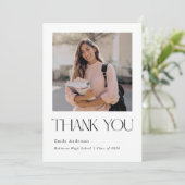 Minimalist Graduation Photo Bedankkaart (Staand voorkant)