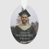 Minimalist Graduation Photo Oval Ornament (voorkant)