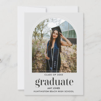 Minimalist Graduation Photo Party Invitation Aankondiging