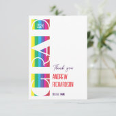 Minimalist graduation stripe pattern bedankkaart (Staand voorkant)