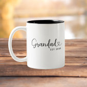 Minimalist Grandad Established Elegant Script  Tweekleurige Koffiemok