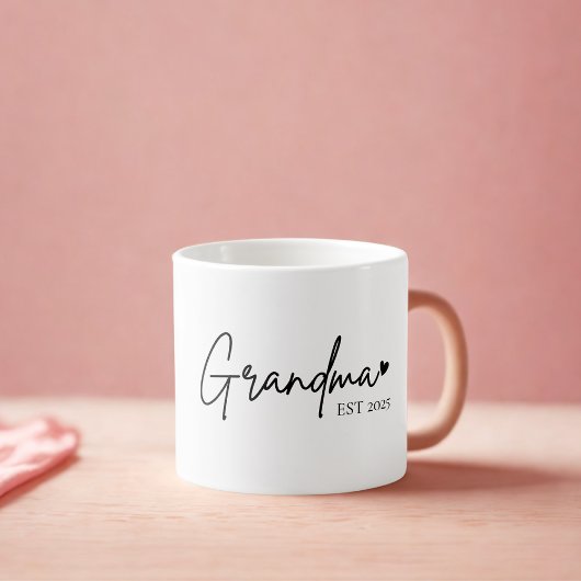 Minimalist Grandma EST | Nieuw oma cadeau Espresso Kop