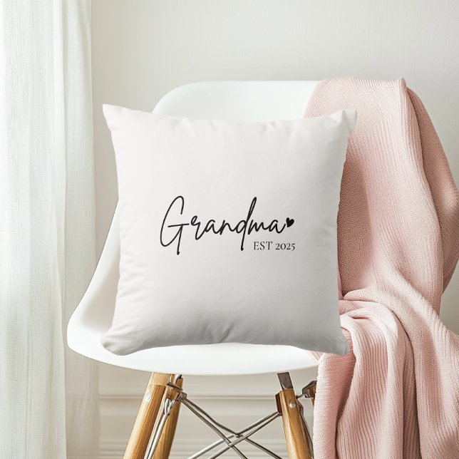 Minimalist Grandma EST | Nieuw oma cadeau Kussen (Creator heeft geüpload)