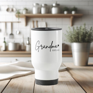 Minimalist Grandma EST   Nieuw oma cadeau Reisbeker