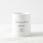 Minimalist Grandma EST Year | Custom Gift Mug Koffiemok (Center)