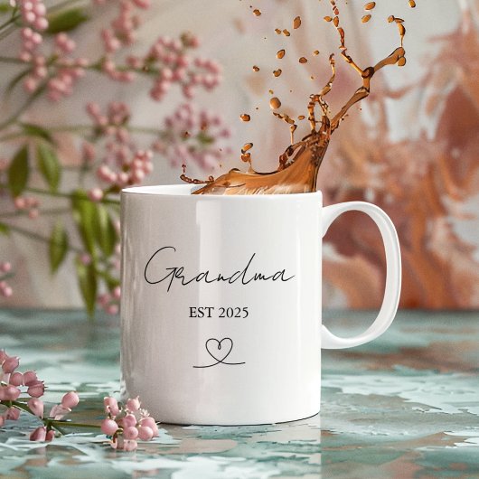 Minimalist Grandma EST Year | Custom Gift Mug Koffiemok