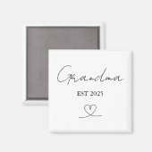 Minimalist Grandma EST Year | Custom Magnet (Voorkant / Achterkant)