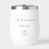 Minimalist Grandma EST Year Custom Wine Tumbler (Voorkant)