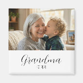 Minimalist Grandma Established Black Script Text Magneet (Voorkant)