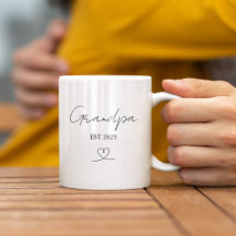 Minimalist Grandpa EST Year | Custom Gift Mug