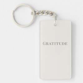 Minimalist Gratitude – Calm Typography Design Sleutelhanger