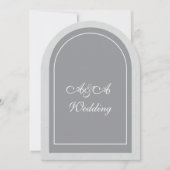 Minimalist Gray and Light Gray Arch Wedding  Kaart (Voorkant)