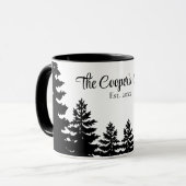 Minimalist gray black pine tree silhouette     mok (Voorkant links)