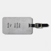 Minimalist Gray Concrete Black Script and Text Bagagelabel (Voorkant horizontaal)