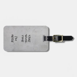 Minimalist Gray Concrete Black Script and Text Bagagelabel