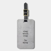 Minimalist Gray Concrete Black Script and Text Bagagelabel (Voorkant verticaal)