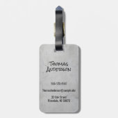 Minimalist Gray Concrete Black Script and Text Bagagelabel (Achterkant verticaal)
