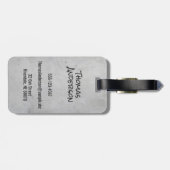 Minimalist Gray Concrete Black Script and Text Bagagelabel (Achterkant horizontaal)