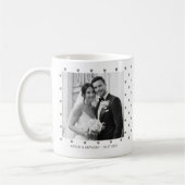 Minimalist Gray Hearts Custom Wedding Two Photos Koffiemok (Links)