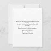 Minimalist Gray Photo Baby Announcement Flat Card (Achterkant)