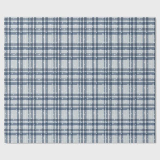 Minimalist Gray & Silver Winter Plaid Cadeaupapier (Vlak)