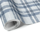Minimalist Gray & Silver Winter Plaid Cadeaupapier (Rol Hoek)