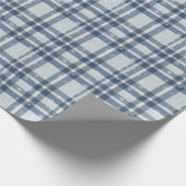 Minimalist Gray & Silver Winter Plaid Cadeaupapier (Hoek)