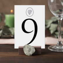 Minimalist Gray Wedding Table Number Card
