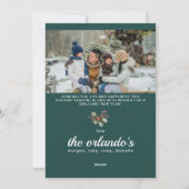 Minimalist Green 2 Foto Vrolijk Kerstfeest Feestdagenkaart (Achterkant)