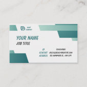 Minimalist Green and White Professional Business C Visitekaartje (Voorkant)