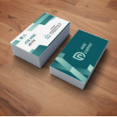 Minimalist Green and White Professional Business C Visitekaartje