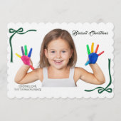 Minimalist Green Bows Blessing Christmas Kaart (Voorkant)