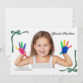 Minimalist Green Bows Blessing Christmas Kaart (Voorkant / Achterkant)