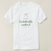 Minimalist Green Coquette Bow Bachelorette Weekend T-shirt (Design voorkant)