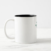 Minimalist Green Design Botanical  Tweekleurige Koffiemok (Links)