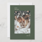 Minimalist Green Frame Christmas Photo  Feestdagenkaart (Voorkant)