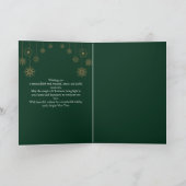 Minimalist Green & Gold Christmas Tree Folded Feestdagen Kaart (Binnen)