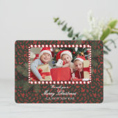 Minimalist Green Gold Merry Christmas Handwriting Kaart (Staand voorkant)