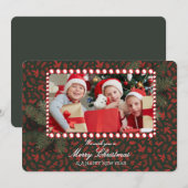 Minimalist Green Gold Merry Christmas Handwriting Kaart (Voorkant / Achterkant)