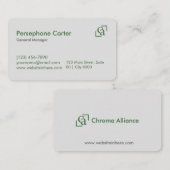 Minimalist Green Gray Clean Modern Managers Visitekaartje (Voorkant / Achterkant)