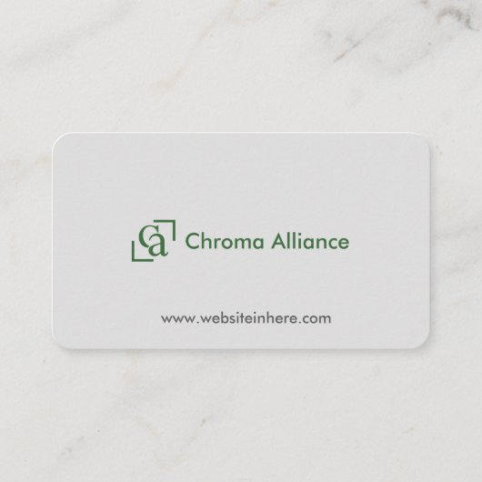 Minimalist Green Gray Clean Modern Managers Visitekaartje (Achterkant)